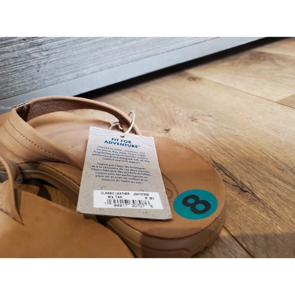 Chaco Classic Leather Flip Flops Mens Tan Slip On Arch-Support Summer Size 8 NWT